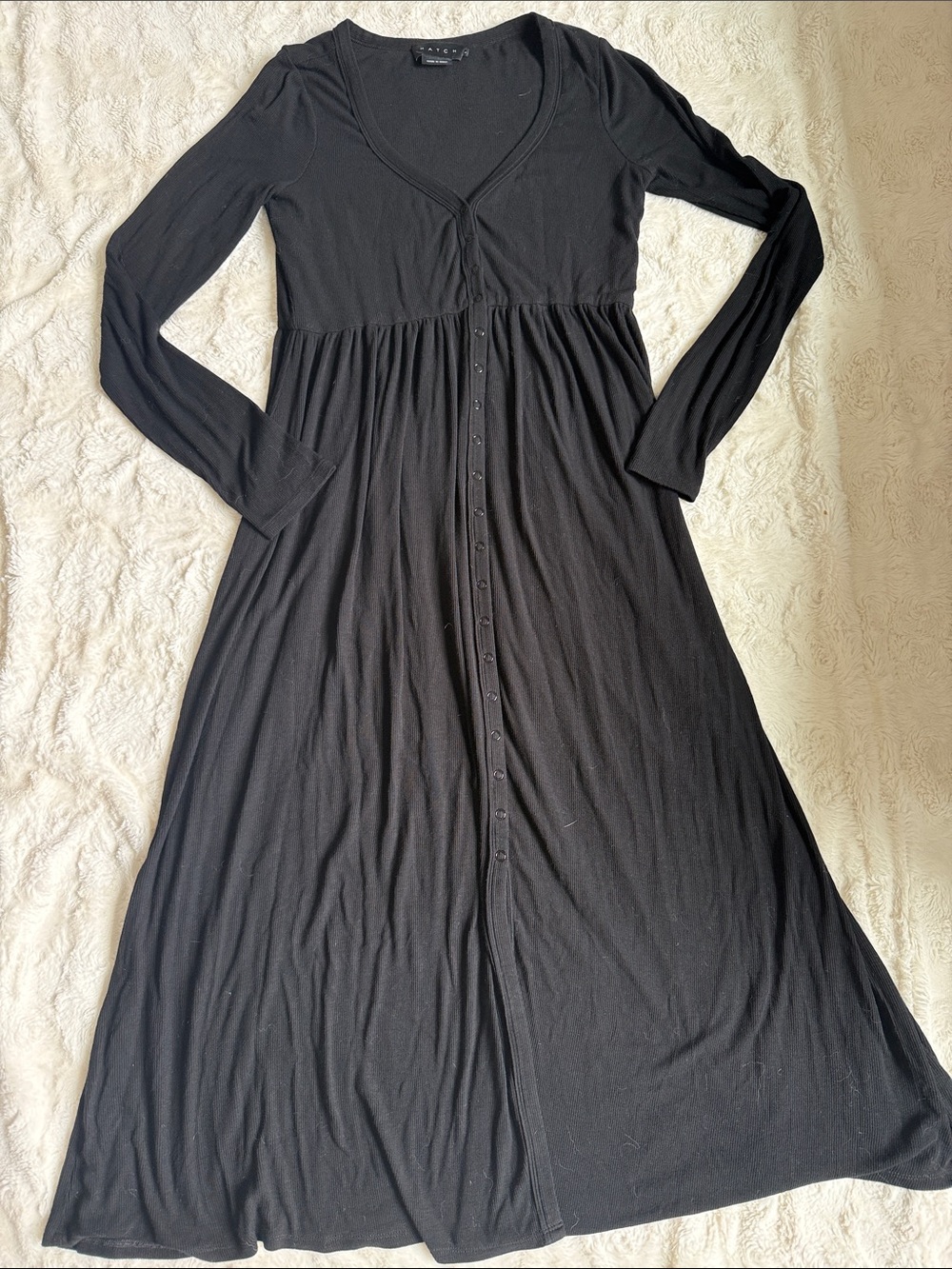 Hatch softed rib nursing dress black size 1 (small)